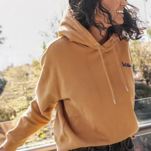 Polerón Mujer Hoodie Relax Print Beige