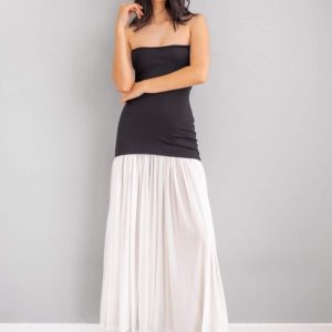 Vestido Negro con Falda Blanca