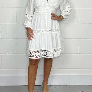 Alaina - Vestido de algodón con cuello en V