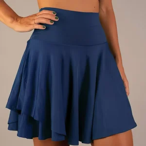 Falda pantalón deportiva con bolsillos azul