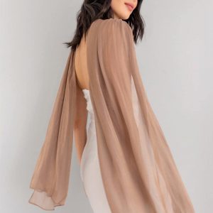 Pañoleta en Seda Marron