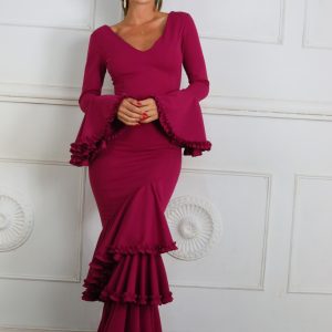 LS5660 Vestido Flamenco Triple Volante