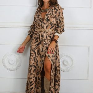 LS5629 Vestido Camisero Bolsillos