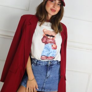 LS5199 Camiseta Estampado Oso