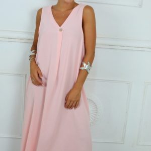 LS5673 Vestido Largo Botón