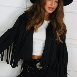 LS5225 Chaqueta Antelina Flecos