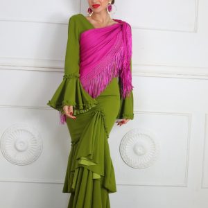 LS5661 Vestido Flamenco Volantes