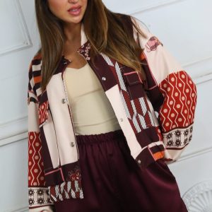 LS5141 Bomber Bolsillos Estampada