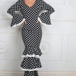 LS5679 Vestido Lunares Con Volantes