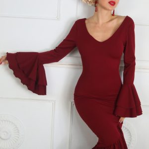 LS5656 Vestido Flamenco Liso