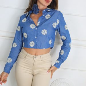 LS5188 Camisa Vaquera Bordada