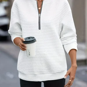 Elisa | Sweat-Shirt Décontracté À Manches Longues Avec Fermeture En Quart De Tour Pour Le Printemps