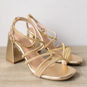 Sandalias Brillo Dorado