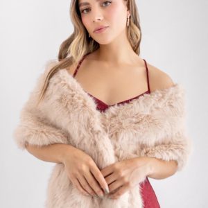 Estola Sintetico Cruzada Beige