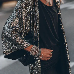 Amélie - Chaqueta con chaleco de lentejuelas brillantes