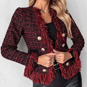 Aurélie - Chaqueta casual elegante con detalle de flecos