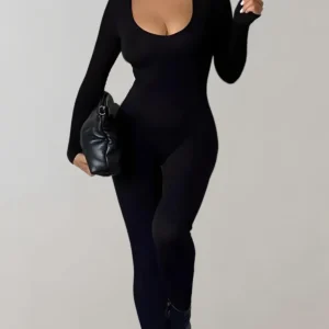 Florence - Mono bodycon cuello barco de manga larga