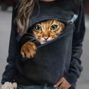 Elisa | Sweat-Shirt Imprimé Mignon Pour Femme Chaud