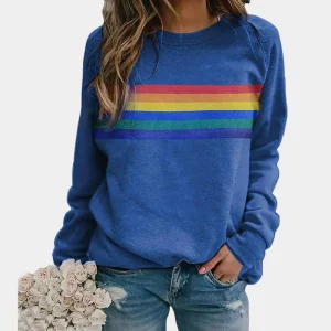 Elisa | Sudadera con rayas arco iris