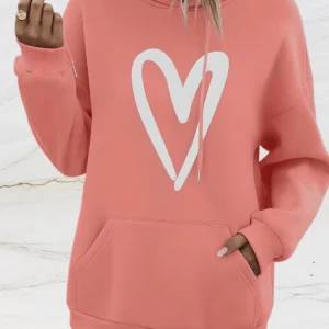 Elisa | Oversized Hoodie Met Hartjesprint Op De Voorkant