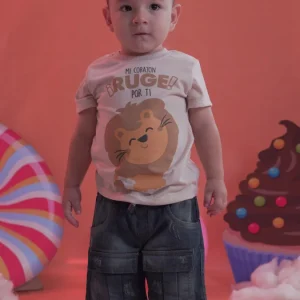 LS50244 CAMISETA BEBITO LEON RUGE POR TI