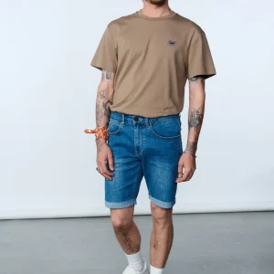 Short Denim Mid Blue Wash