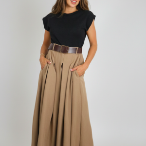 LS5684 Vestido Pinzas Cinturón