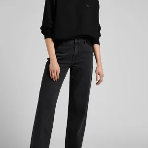 Jeans Mujer Tiro Alto Wide Leg Long Relaxed Fit Black Duns