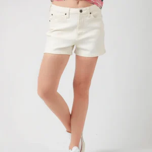 Short Mujer Tiro Alto Carol Regular Straight Fit Ecru