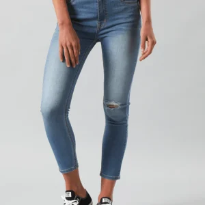 Jeans Mujer Tiro Alto Scarlett High Skinny Fit Mid Worn Wash