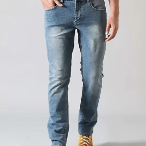 Jeans Hombre Brooklyn Classic Straight Fit Mid Blue Washed