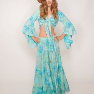 Maxi Falda Watercolor Blue