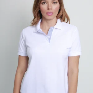 LS50317 CAMISETA TIPO POLO DE MUJER -BLANCA