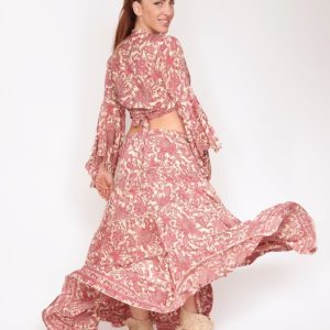 Maxi Falda Hibiscus Pink