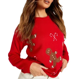 Elisa | Casual Print Jumper Gingerbread Para Mujer