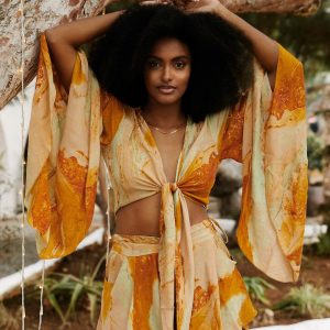 Set Short & Top Marble Mostaza