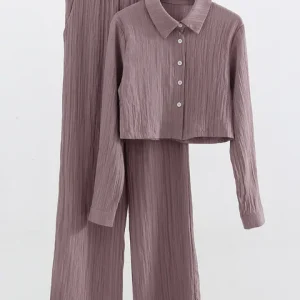 Wyomara Suit | Conjunto de top corto y pantalón ancho para mujer