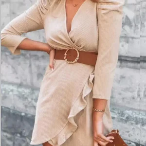 Aletta - Minivestido con mangas bouffant y escote de volantes