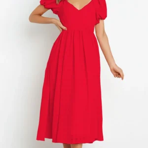 Anaise - Vestidos con falda en tonos pastel, escote cuadrado y costura lisa de moda