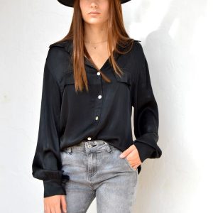 Blusa Satén Black