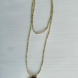 Collar Dorado Moneda y Borla