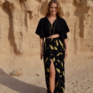 Falda Apertura Plumas de Oro