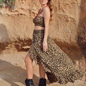 Falda Sun Asimetrica Trendy Leopard