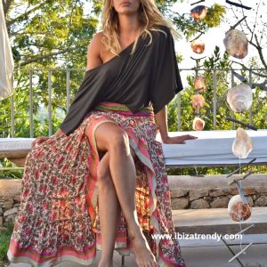 Falda Free flores vintage en rosa