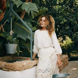 Falda Fioroni Boho Flowers Crudo