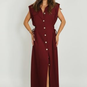 LS5630 Vestido Camisero Cordones