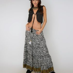 Maxi Falda Zebra Blanca