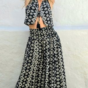 Pantalón Palazzo Tribal Black