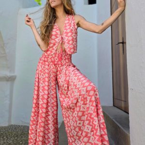 Pantalón Palazzo Tribal Coral
